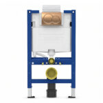 Geberit Alpha 82cm Frame & Cistern with Bronze Round Flush Plate