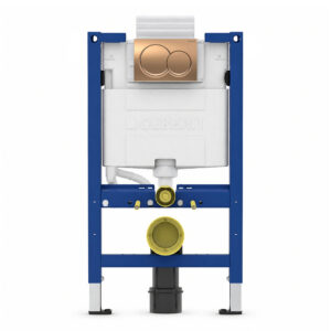 Geberit Alpha 82cm Frame & Cistern with Bronze Round Flush Plate