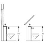Geberit Alpha 82cm Frame & Cistern with Bronze Round Flush Plate