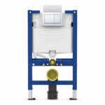 Geberit Alpha 82cm Frame & Cistern with White Square Flush Plate