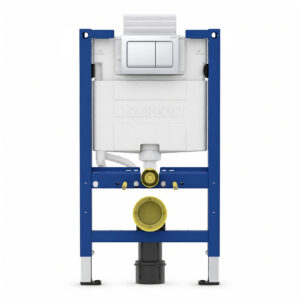 Geberit Alpha 82cm Frame & Cistern with White Square Flush Plate