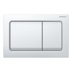 Geberit Alpha 82cm Frame & Cistern with White Square Flush Plate