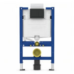 Geberit Alpha 82cm Frame & Cistern with Matt Black Square Flush Plate