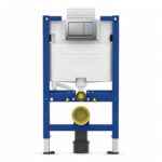 Geberit Alpha 82cm Frame & Cistern with Matt Chrome Square Flush Plate