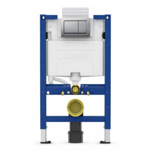 Geberit Alpha 82cm Frame & Cistern with Matt Chrome Square Flush Plate