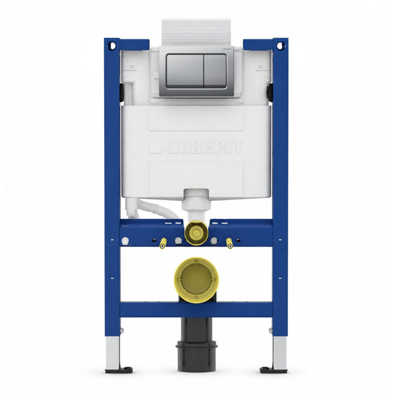 Geberit Alpha 82cm Frame & Cistern with Matt Chrome Square Flush Plate Geberit Alpha 82cm Frame & Cistern with Matt Chrome Square Flush Plate