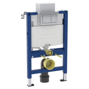 Geberit Alpha 82cm Height WC Frame, Cistern & Alpha01 Square Flush Plate