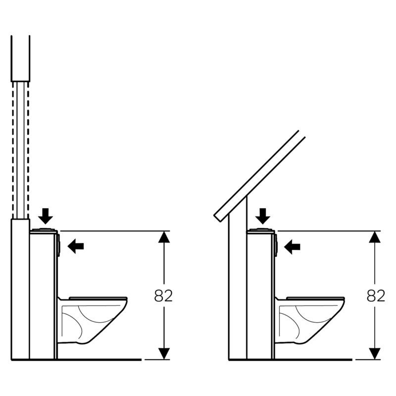 Geberit Alpha 82cm Height WC Frame, Cistern & Alpha01 Square Flush Plate