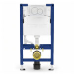 Geberit Alpha 98cm Frame & Cistern with White Round Flush Plate
