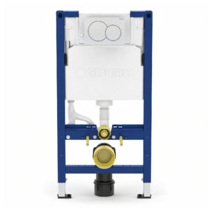 Geberit Alpha 98cm Frame & Cistern with White Round Flush Plate