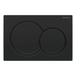 Geberit Alpha 98cm Frame & Cistern with Matt Black Round Flush Plate