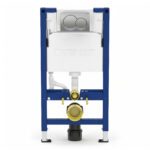 Geberit Alpha 98cm Frame & Cistern with Matt Chrome Round Flush Plate