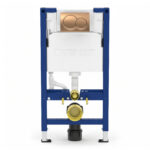 Geberit Alpha 98cm Frame & Cistern with Bronze Round Flush Plate