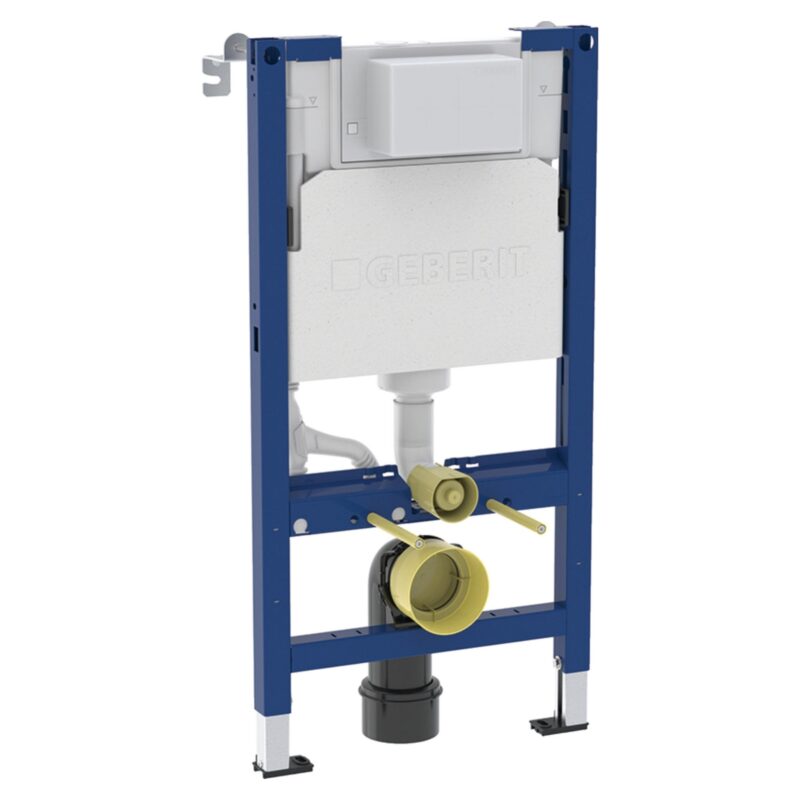 Geberit Alpha 98cm Frame & Cistern with Bronze Round Flush Plate