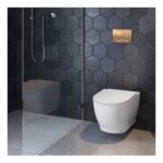 Geberit Alpha 98cm Frame & Cistern with Bronze Round Flush Plate