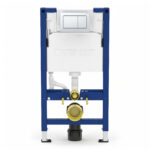Geberit Alpha 98cm Frame & Cistern with White Square Flush Plate