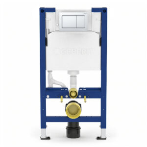 Geberit Alpha 98cm Frame & Cistern with White Square Flush Plate