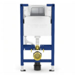 Geberit Alpha 98cm Frame & Cistern with Matt Chrome Square Flush Plate