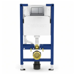 Geberit Alpha 98cm Frame & Cistern with Matt Chrome Square Flush Plate