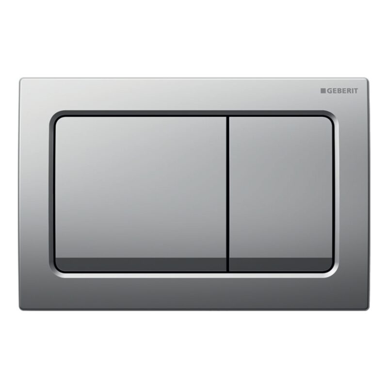 Geberit Alpha 98cm Frame & Cistern with Matt Chrome Square Flush Plate