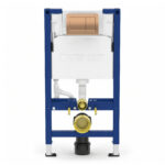 Geberit Alpha 98cm Frame & Cistern with Bronze Square Flush Plate
