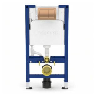 Geberit Alpha 98cm Frame & Cistern with Bronze Square Flush Plate