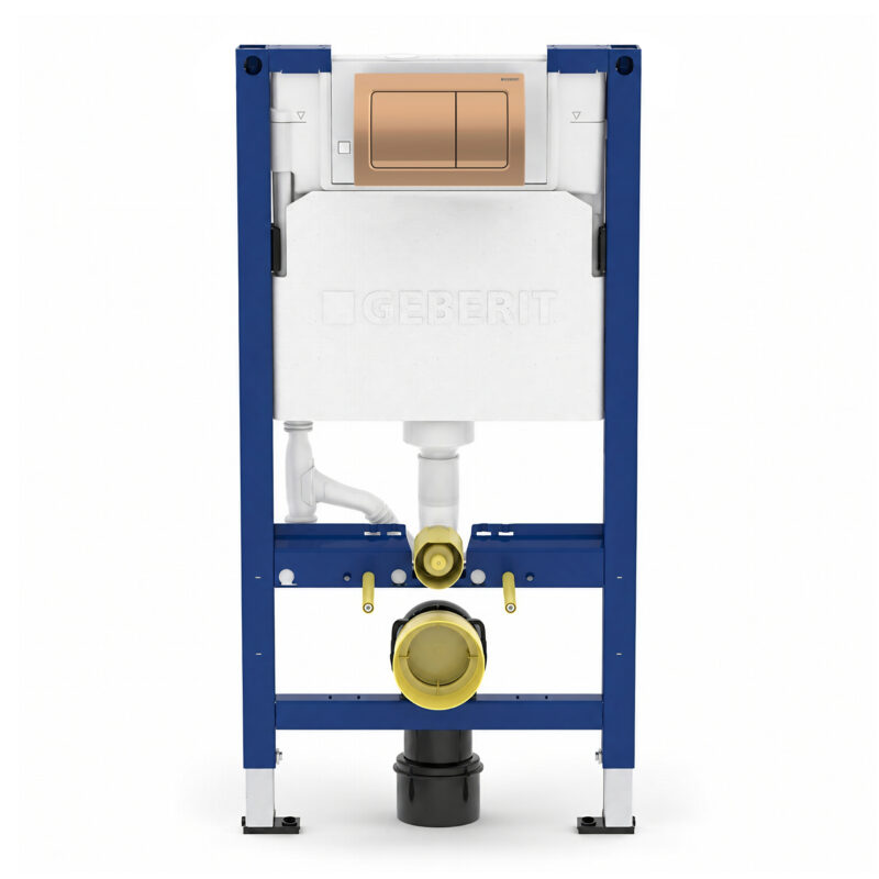 Geberit Alpha 98cm Frame & Cistern with Bronze Square Flush Plate Geberit Alpha 98cm Frame & Cistern with Bronze Square Flush Plate