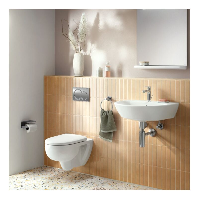 Geberit Alpha 98cm Height WC Frame, Cistern & Alpha01 Round Flush Plate