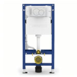 Geberit Alpha 112cm Frame & Cistern with White Round Flush Plate