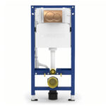 Geberit Alpha 112cm Frame & Cistern with Bronze Round Flush Plate