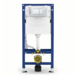 Geberit Alpha 112cm Frame & Cistern with White Square Flush Plate