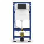 Geberit Alpha 112cm Frame & Cistern with Matt Black Square Flush Plate