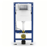 Geberit Alpha 112cm Frame & Cistern with Matt Chrome Square Flush Plate