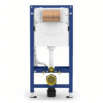 Geberit Alpha 112cm Frame & Cistern with Bronze Square Flush Plate