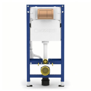 Geberit Alpha 112cm Frame & Cistern with Bronze Square Flush Plate