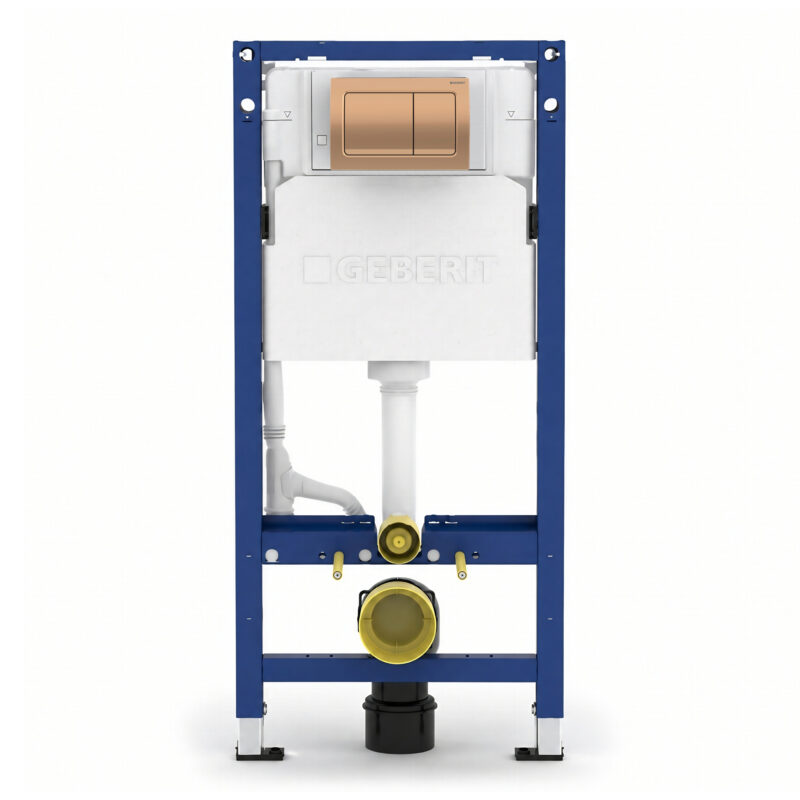Geberit Alpha 112cm Frame & Cistern with Bronze Square Flush Plate Geberit Alpha 112cm Frame & Cistern with Bronze Square Flush Plate