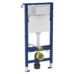 Geberit Alpha 112cm Frame & Cistern with Brass Square Flush Plate