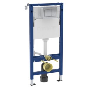 Geberit Alpha 112cm Height WC Frame, Cistern & Alpha01 Square Flush Plate