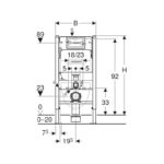 Geberit Duofix 980mm WC Frame with Delta 120mm Concealed Cistern