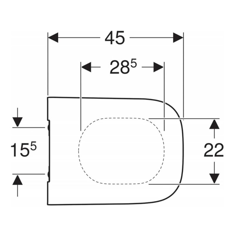 Geberit Smyle Square Wall Hung Rimfree Toilet with Wrapover Soft Close Seat