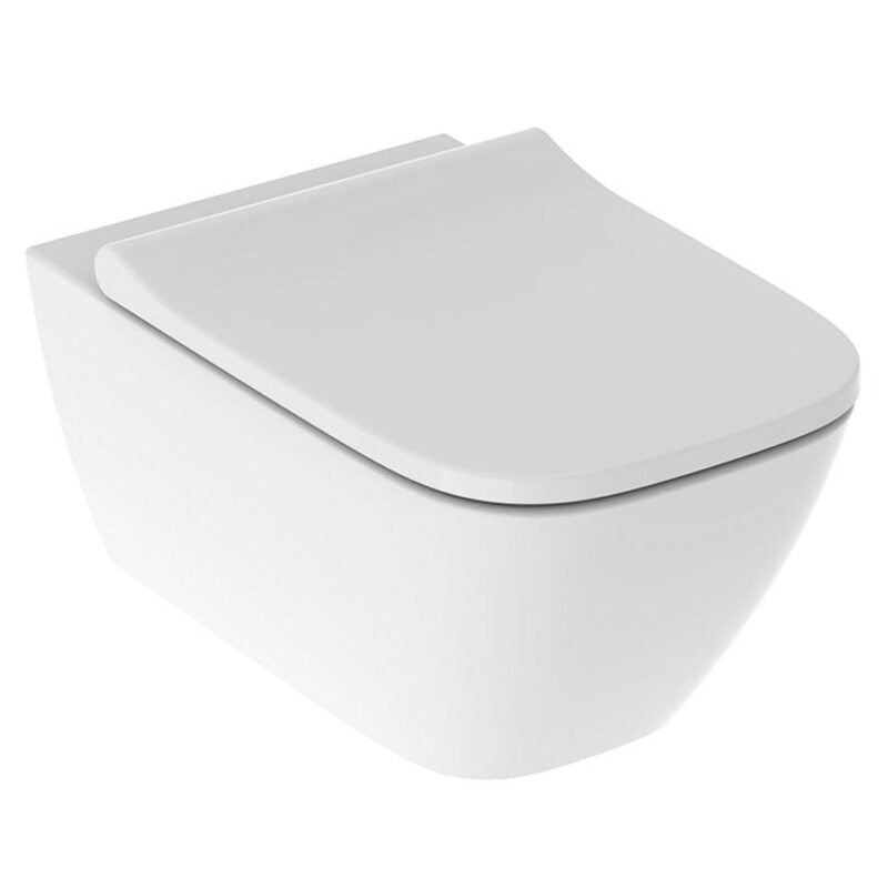 Geberit Smyle Square Wall Hung Rimfree Toilet with Wrapover Soft Close Seat Geberit Smyle Square Wall Hung Rimfree Toilet with Wrapover Soft Close Seat