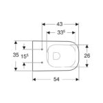 Geberit Smyle Square Wall Hung Rimfree Toilet with Sandwich Soft Close Seat