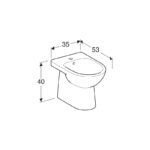 Geberit Selnova Back to Wall Bidet, 1 Tap Hole