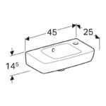 Geberit Selnova Square 450x250mm Right Tap Hole Basin & Full Pedestal