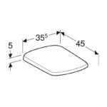 Geberit Selnova Square Soft Close Toilet Seat & Cover