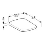 Geberit Selnova Square Soft Close Toilet Seat & Cover, Top Fixing