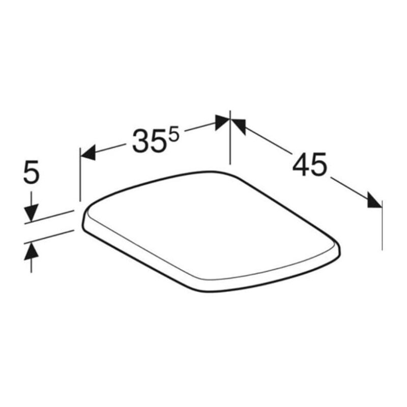 Geberit Selnova Square Soft Close Toilet Seat & Cover, Top Fixing