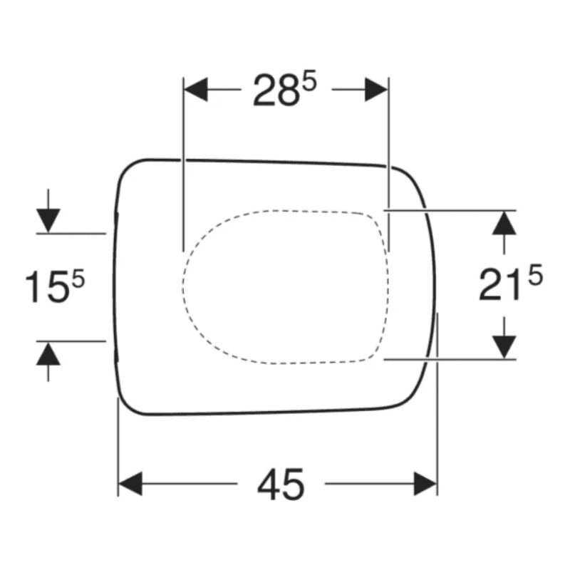 Geberit Selnova Square Soft Close Toilet Seat & Cover, Top Fixing