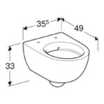 Geberit Selnova Compact Shrouded Rimfree Wall Hung WC Pan