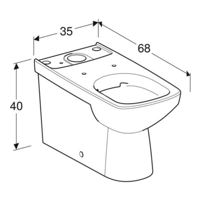 Geberit Selnova Square Close Coupled Back To Wall Toilet with Bottom Fix Seat